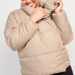 Water-Resistant Double-Breasted Puffer Jacket